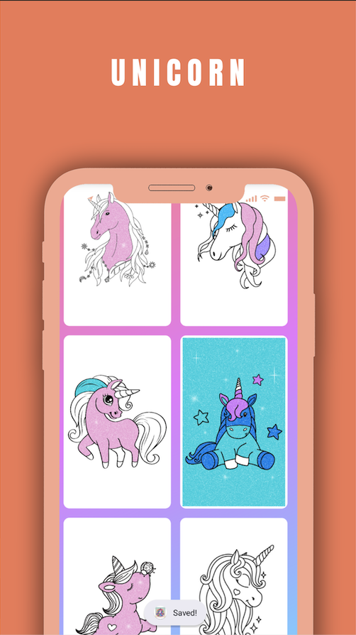 Cute stickers and decorations for unicorn coloring