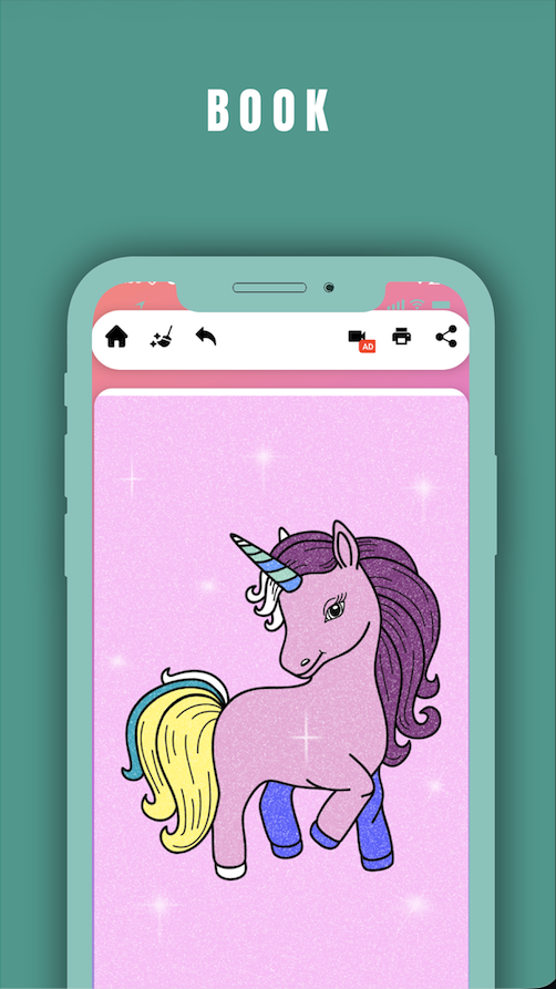 Gallery of completed unicorn coloring artwork